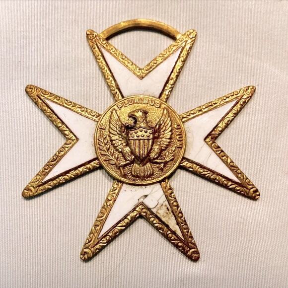1930's - MASONIC KNIGHTS TEMPLAR  - E PLURIBUS UNUM - MALTESE CROSS MEDAL - Picture 1 of 2